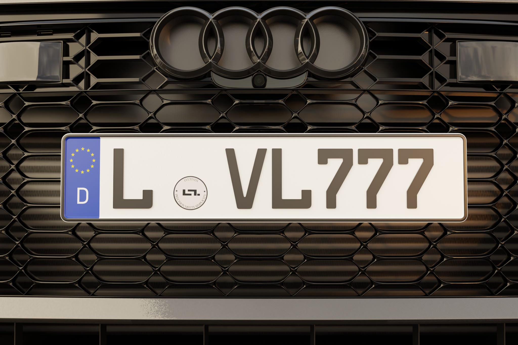 KLIK AIR Kennzeichenhalter montiert am Audi RS6